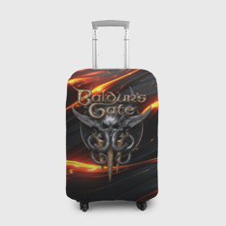 Чехол для чемодана 3D Baldurs Gate 3  logo gold