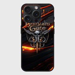 Чехол силиконовый для Apple iPhone 15 Pro матовый Baldurs Gate 3  logo gold