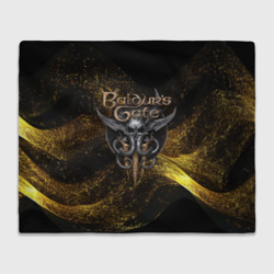 Плед 3D Baldurs Gate 3  logo gold black