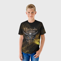 Детская футболка 3D Baldurs Gate 3  logo gold black - фото 2