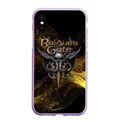 Чехол для iPhone XS Max матовый Baldurs Gate 3  logo gold black