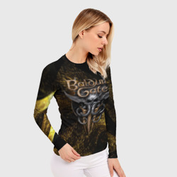 Женский рашгард 3D Baldurs Gate 3  logo gold black - фото 2