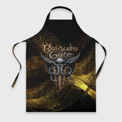 Фартук 3D Baldurs Gate 3  logo gold black