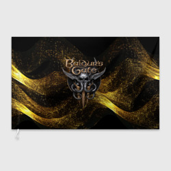 Флаг 3D Baldurs Gate 3  logo gold black