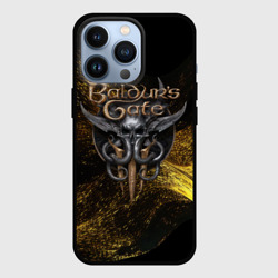 Чехол для iPhone 13 Pro Baldurs Gate 3  logo gold black