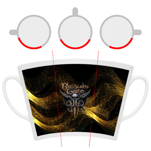 Кружка Латте Baldurs Gate 3  logo gold black - фото 6