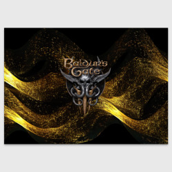 Поздравительная открытка Baldurs Gate 3  logo gold black