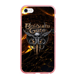 Чехол для iPhone 6/6S матовый Baldurs Gate 3 logo gold and black