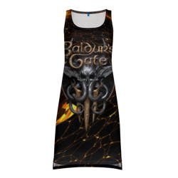 Платье-майка 3D Baldurs Gate 3 logo gold and black