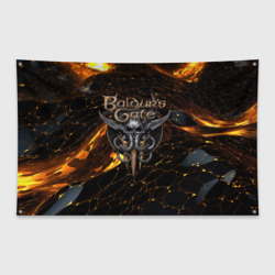 Флаг-баннер Baldurs Gate 3 logo gold and black