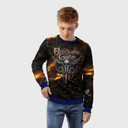 Детский свитшот 3D Baldurs Gate 3 logo gold and black - фото 2