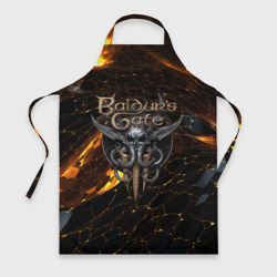 Фартук 3D Baldurs Gate 3 logo gold and black