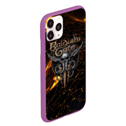 Чехол для iPhone 11 Pro Max матовый Baldurs Gate 3 logo gold and black - фото 2