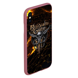 Чехол для iPhone XS Max матовый Baldurs Gate 3 logo gold and black - фото 2