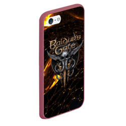 Чехол для iPhone 5/5S матовый Baldurs Gate 3 logo gold and black - фото 2