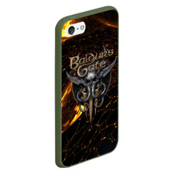 Чехол для iPhone 5/5S матовый Baldurs Gate 3 logo gold and black - фото 2