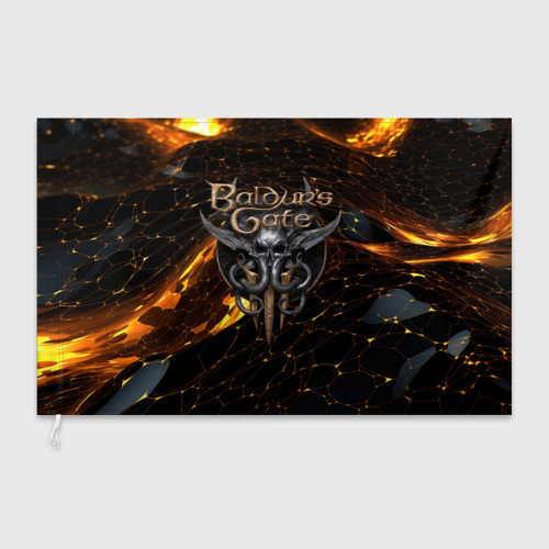 Флаг 3D Baldurs Gate 3 logo gold and black - фото 3