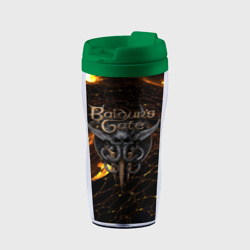 Термокружка-непроливайка Baldurs Gate 3 logo gold and black