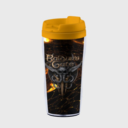 Термокружка-непроливайка Baldurs Gate 3 logo gold and black