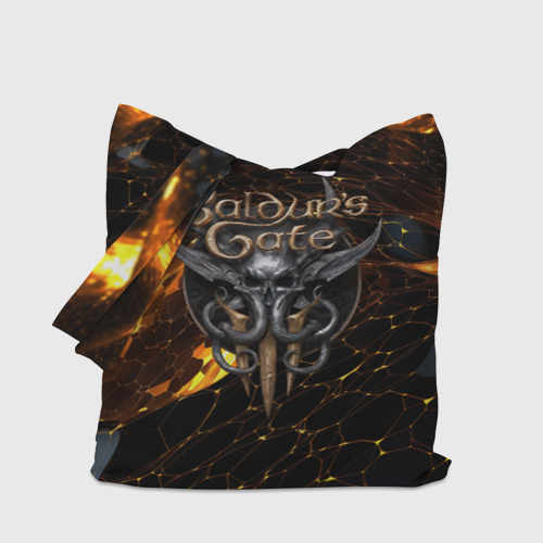 Шоппер 3D Baldurs Gate 3 logo gold and black - фото 4