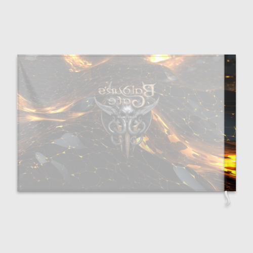 Флаг 3D Baldurs Gate 3 logo gold and black - фото 2