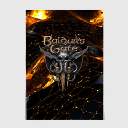 Постер Baldurs Gate 3 logo gold and black