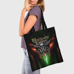 Шоппер 3D Baldurs Gate 3 logo green red light - фото 2