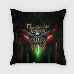 Подушка 3D Baldurs Gate 3 logo green red light