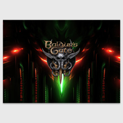 Поздравительная открытка Baldurs Gate 3 logo green red light