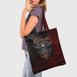 Шоппер 3D Baldurs Gate 3 logo dark red black - фото 2