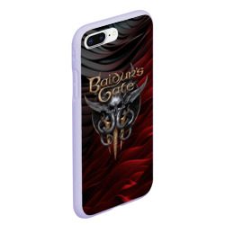 Чехол для iPhone 7Plus/8 Plus матовый Baldurs Gate 3 logo dark red black - фото 2