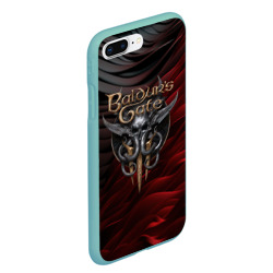 Чехол для iPhone 7Plus/8 Plus матовый Baldurs Gate 3 logo dark red black - фото 2