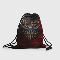 Рюкзак-мешок 3D Baldurs Gate 3 logo dark red black