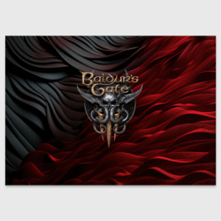 Поздравительная открытка Baldurs Gate 3 logo dark red black