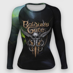 Женский рашгард 3D Baldurs Gate 3 logo dark  green