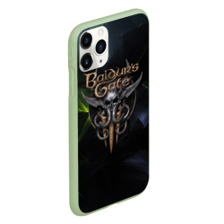 Чехол для iPhone 11 Pro матовый Baldurs Gate 3 logo dark  green - фото 2