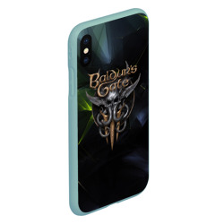 Чехол для iPhone XS Max матовый Baldurs Gate 3 logo dark  green - фото 2