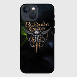 Чехол для iPhone 13 mini Baldurs Gate 3 logo dark  green