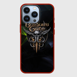 Чехол для iPhone 13 Pro Baldurs Gate 3 logo dark  green