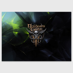 Поздравительная открытка Baldurs Gate 3 logo dark  green