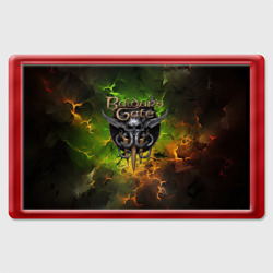 Магнит 45*70 Baldurs Gate 3 logo dark  green fire