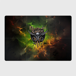 Магнитный плакат 3Х2 Baldurs Gate 3 logo dark  green fire