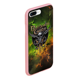Чехол для iPhone 7Plus/8 Plus матовый Baldurs Gate 3 logo dark  green fire - фото 2