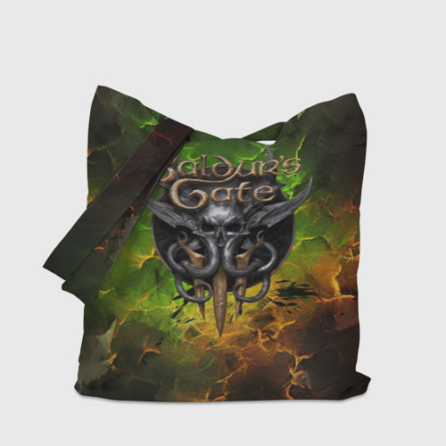 Шоппер 3D Baldurs Gate 3 logo dark  green fire - фото 4