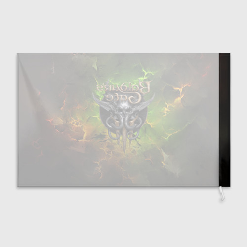 Флаг 3D Baldurs Gate 3 logo dark  green fire - фото 2