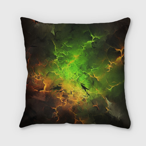 Подушка 3D Baldurs Gate 3 logo dark  green fire - фото 2