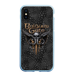 Чехол для iPhone XS Max матовый Baldurs Gate 3 logo dark black