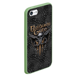 Чехол для iPhone 5/5S матовый Baldurs Gate 3 logo dark black - фото 2