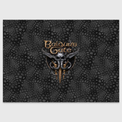 Поздравительная открытка Baldurs Gate 3 logo dark black