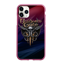 Чехол для iPhone 11 Pro Max матовый Baldurs Gate 3 logo geometry 